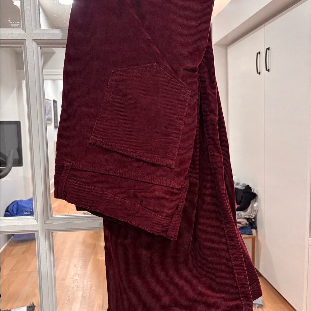 GAP Women's Deep Red Corduroy 70’s Flare Pants